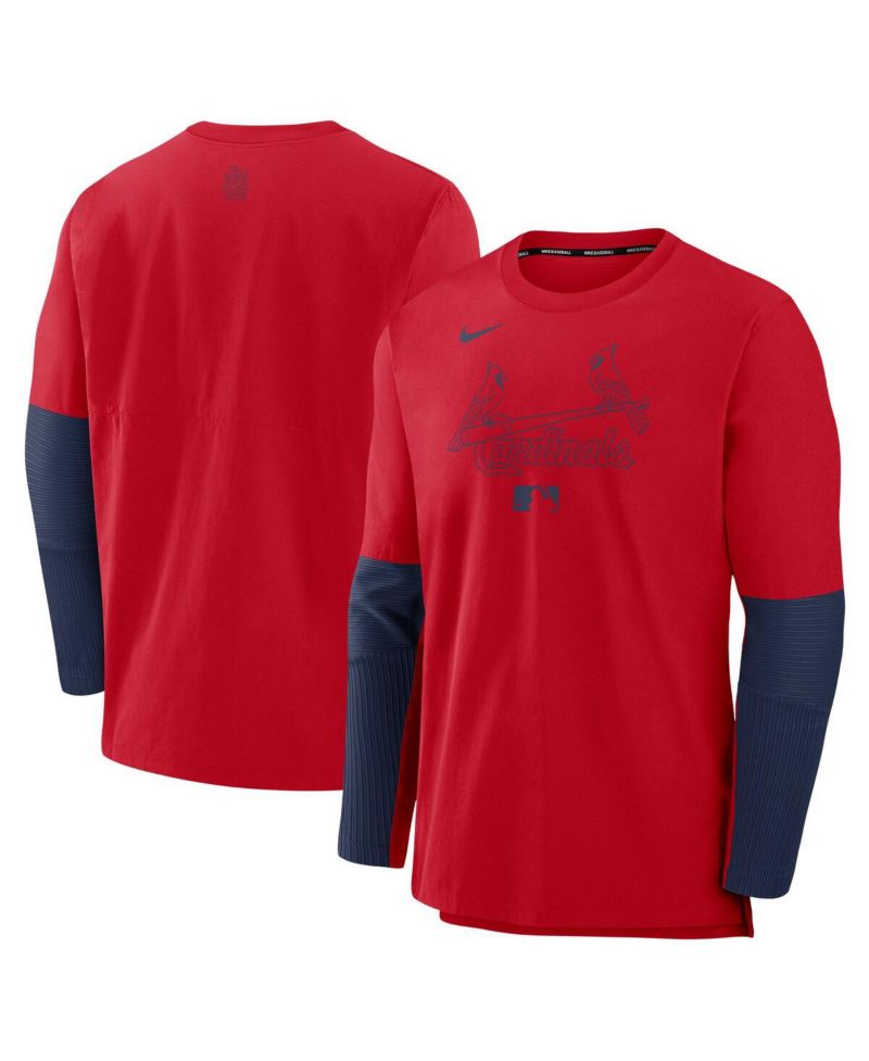 Men's Red/Navy St. Louis Cardinals Authentic Collection Player Lightweight Performance Long Sleeve Top