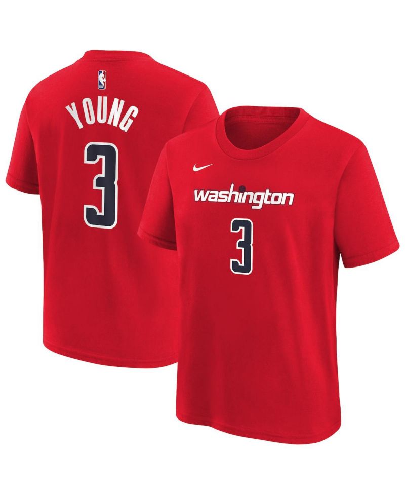 Big Boys and Girls Trae Young Red Washington Wizards 2026 Name & Number T-Shirt
