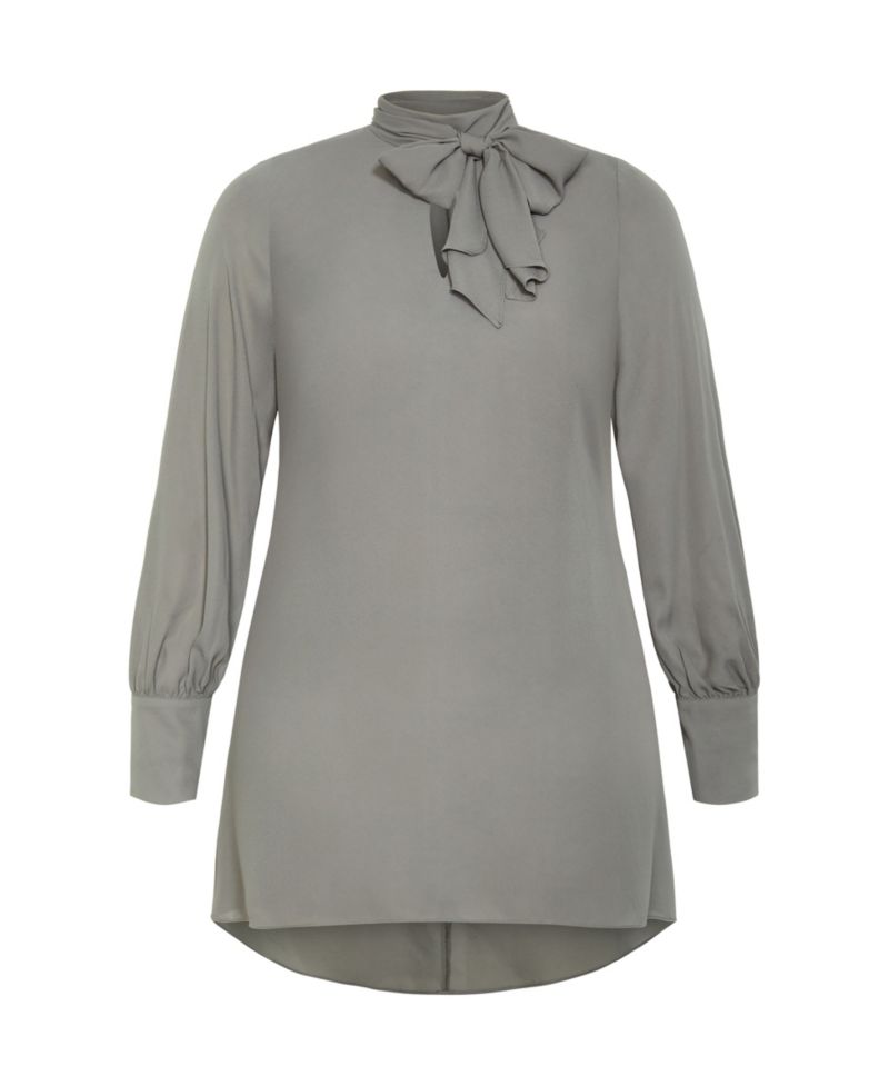 Women's Neck Tie Tunic Top