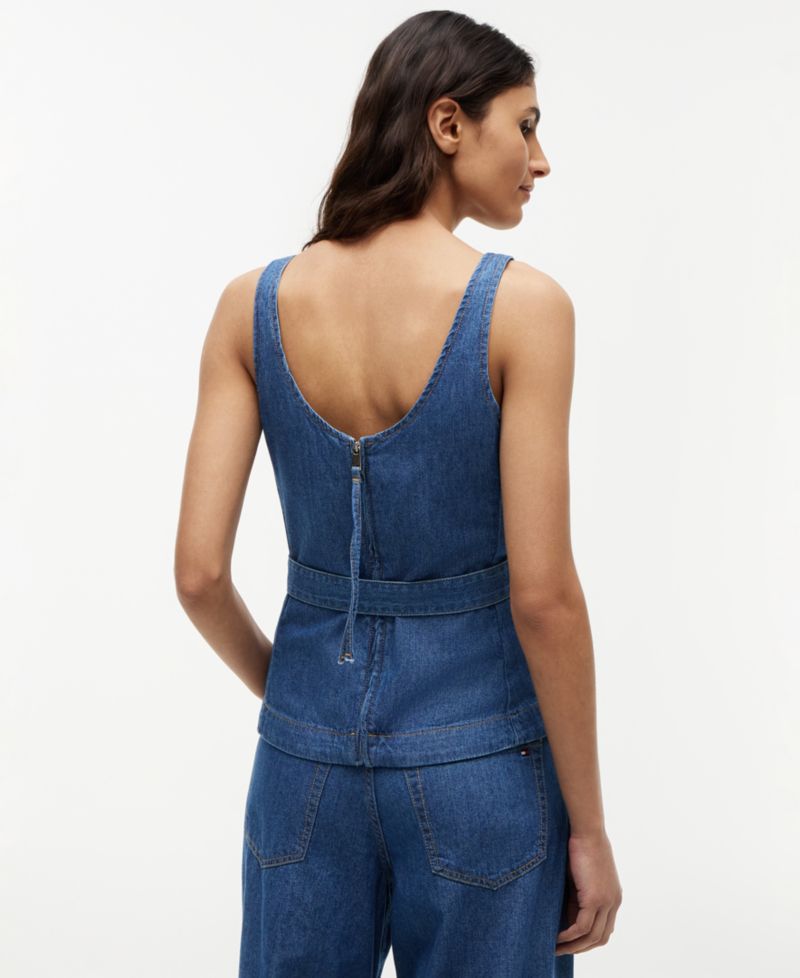 Women's Belted Sleeveless Top