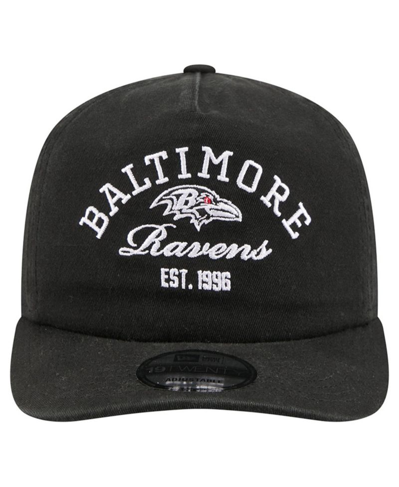 Men's Black Baltimore Ravens Stacked 19TWENTY Adjustable Hat
