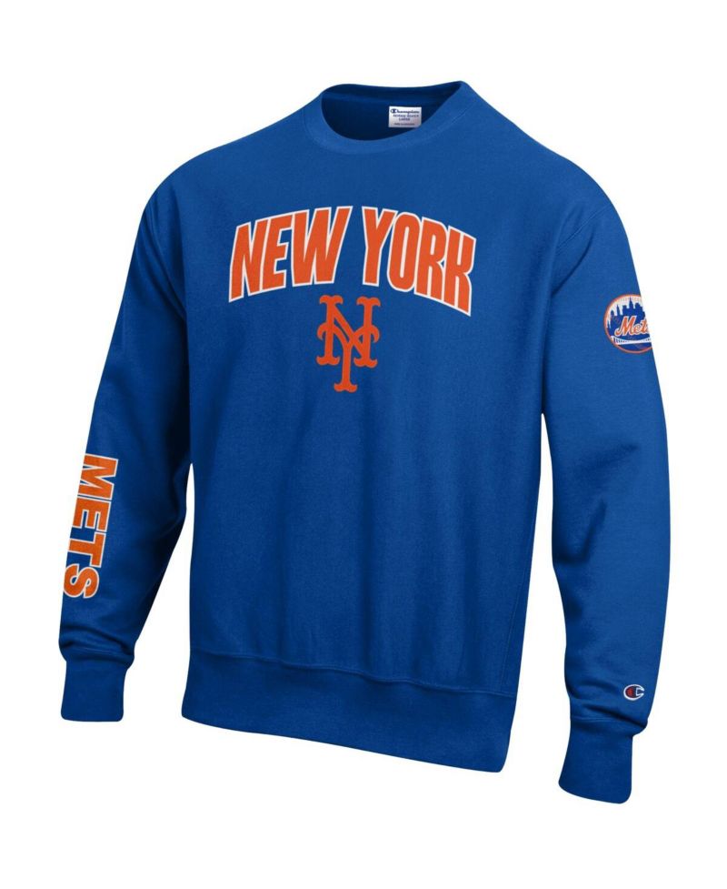 Men's Royal New York Mets Reverse Weave Chenille Sweatshirt