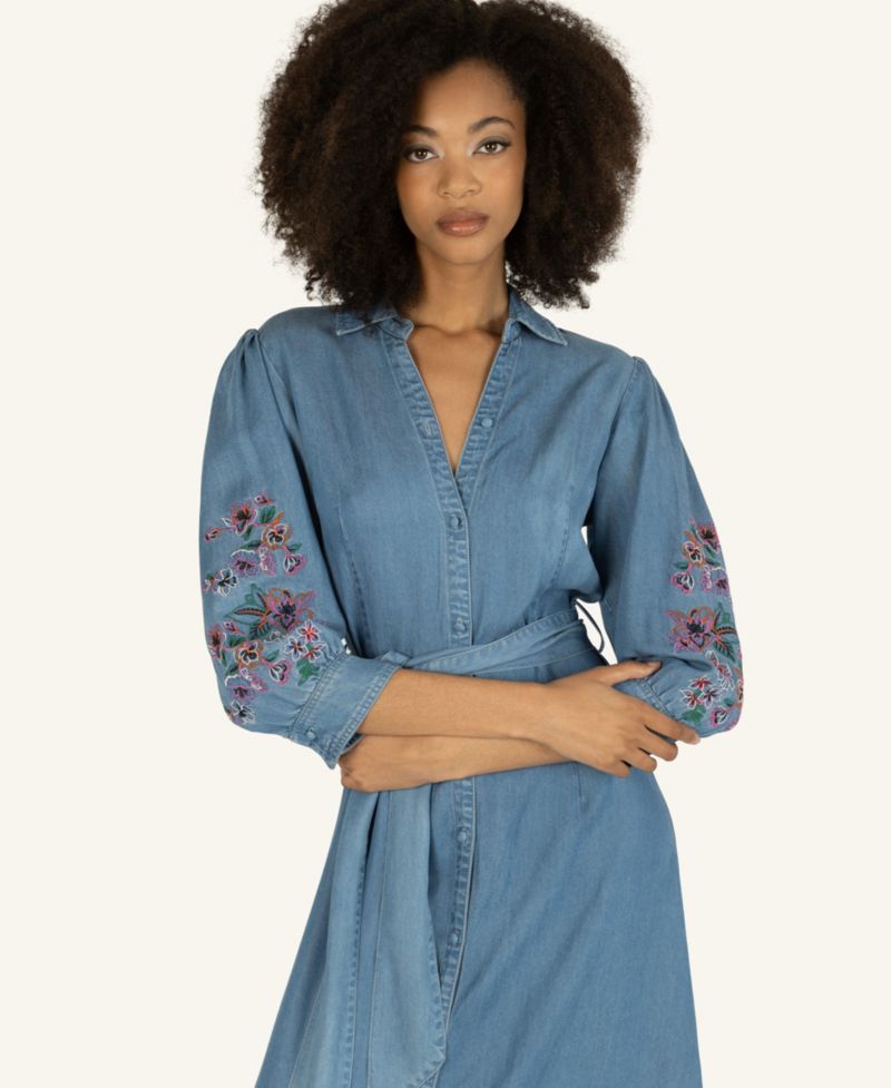 Women's Lynn Dress with Flower Embroidery