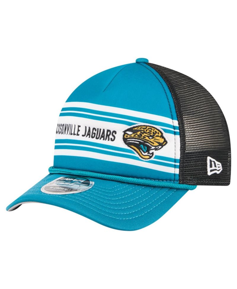 Men's Teal Jacksonville Jaguars Throwback Linear A-Frame 9FORTY Adjustable Hat