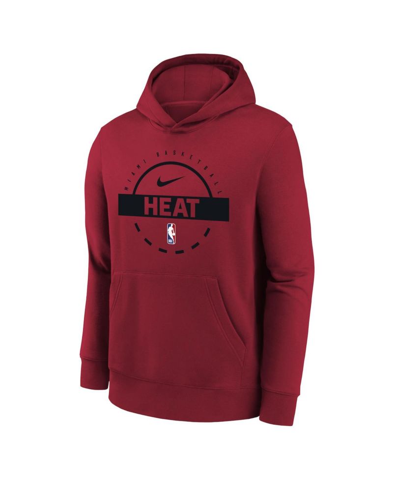 Big Boys and Girls Red Miami Heat 2025/26 Club Fleece Practice Hoodie