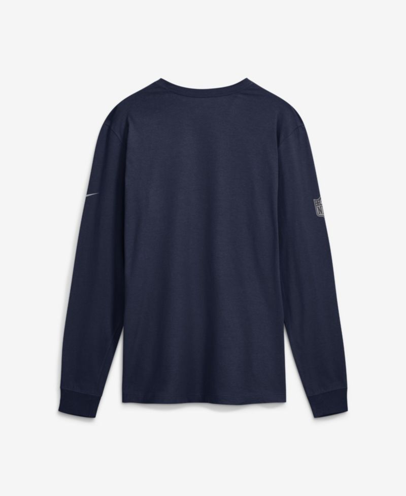 Men's College Navy Seattle Seahawks Sideline Bold Arch Star Dri-FIT Long Sleeve T-Shirt
