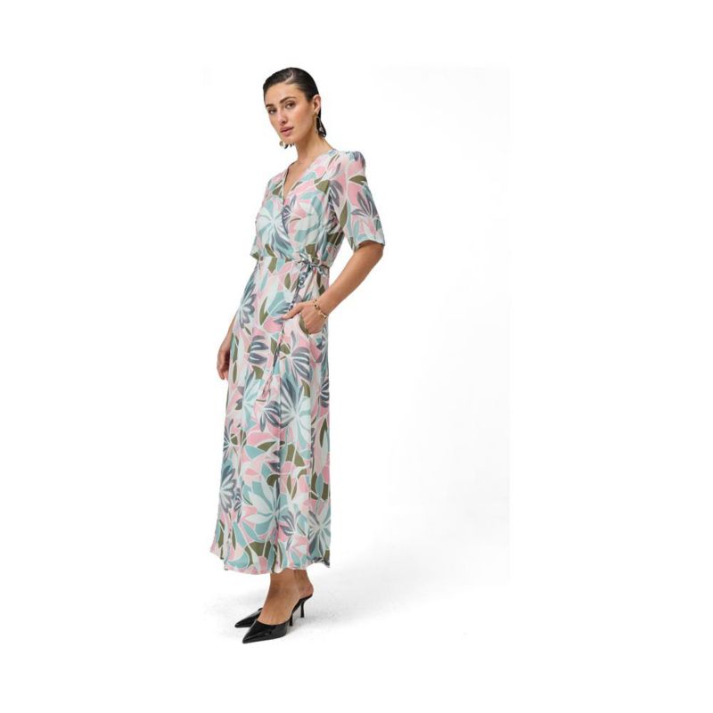 Women's Floral Print A-Line Wrap Maxi Dress