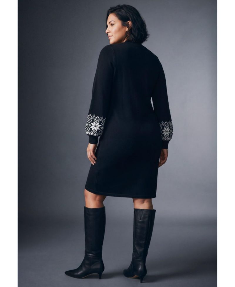 Plus Size Farrah Mock Neck Fair Isle Dress