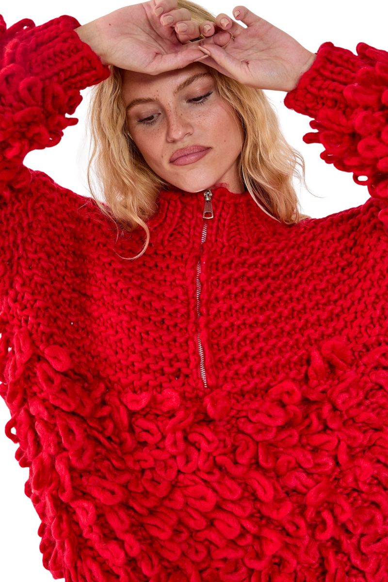 Women's Loopy Quarter Zip Sweater