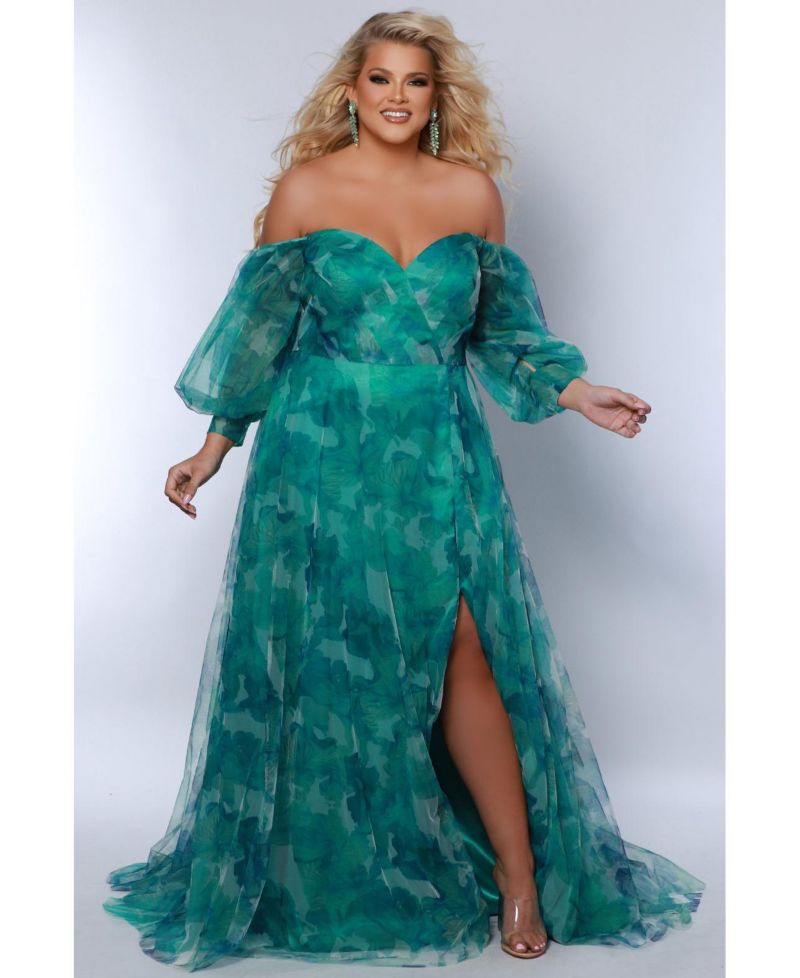 Women's Floral Strapless Sweetheart Neckline A-Line Gown