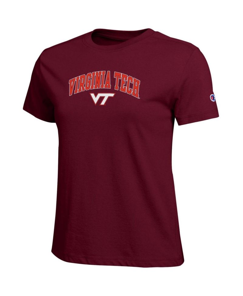 Women's Maroon Virginia Tech Hokies Arched Over Logo T-Shirt