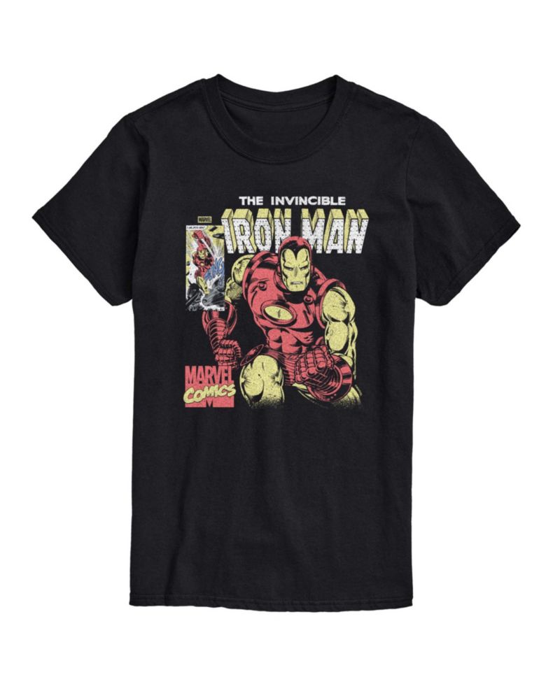 Men's Iron Man Vintage Faded Comic Short-Sleeve Graphic T-Shirt