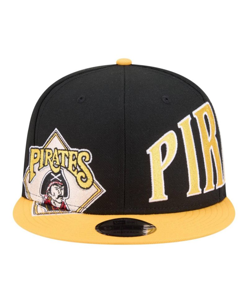 Men's Black/Gold Pittsburgh Pirates Stretched Two-Tone 9FIFTY Adjustable Hat