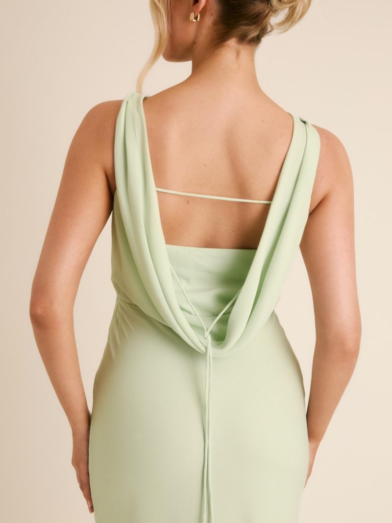 Women's Plunge Cowl Chiffon Bridesmaid Dress