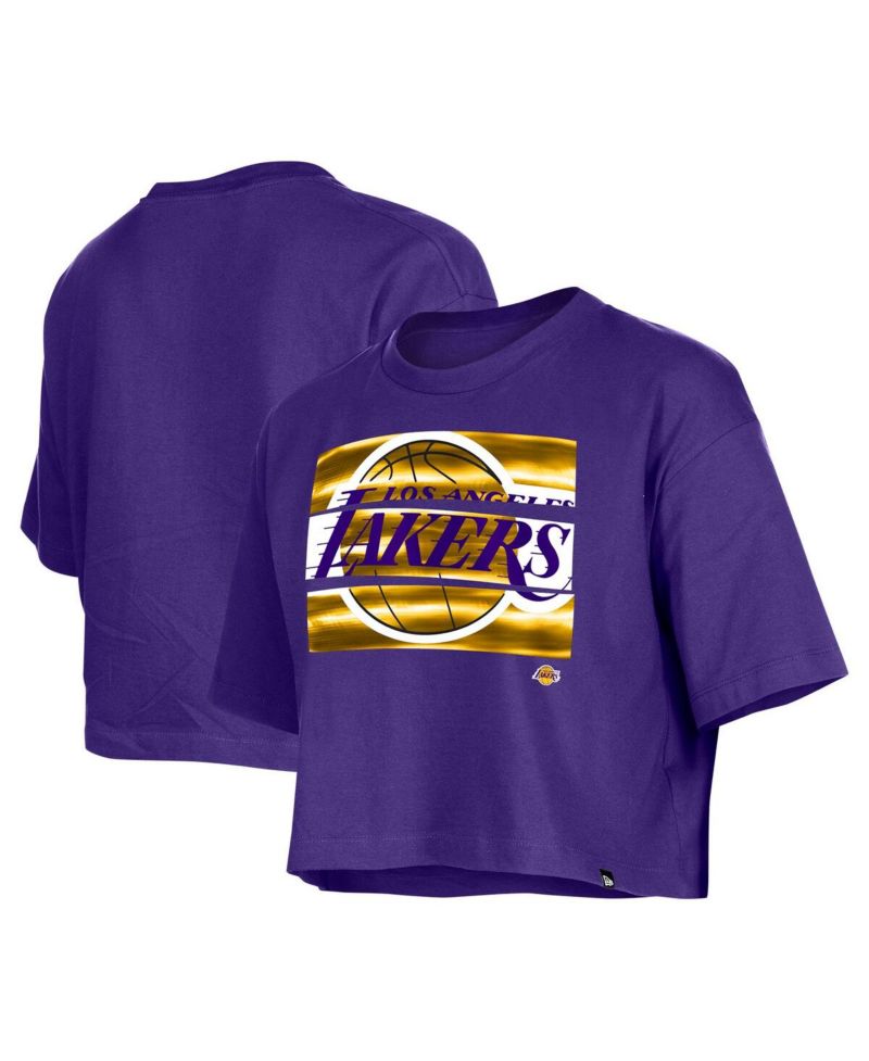 Women's Purple Los Angeles Lakers Oversized Boxy Crop T-Shirt