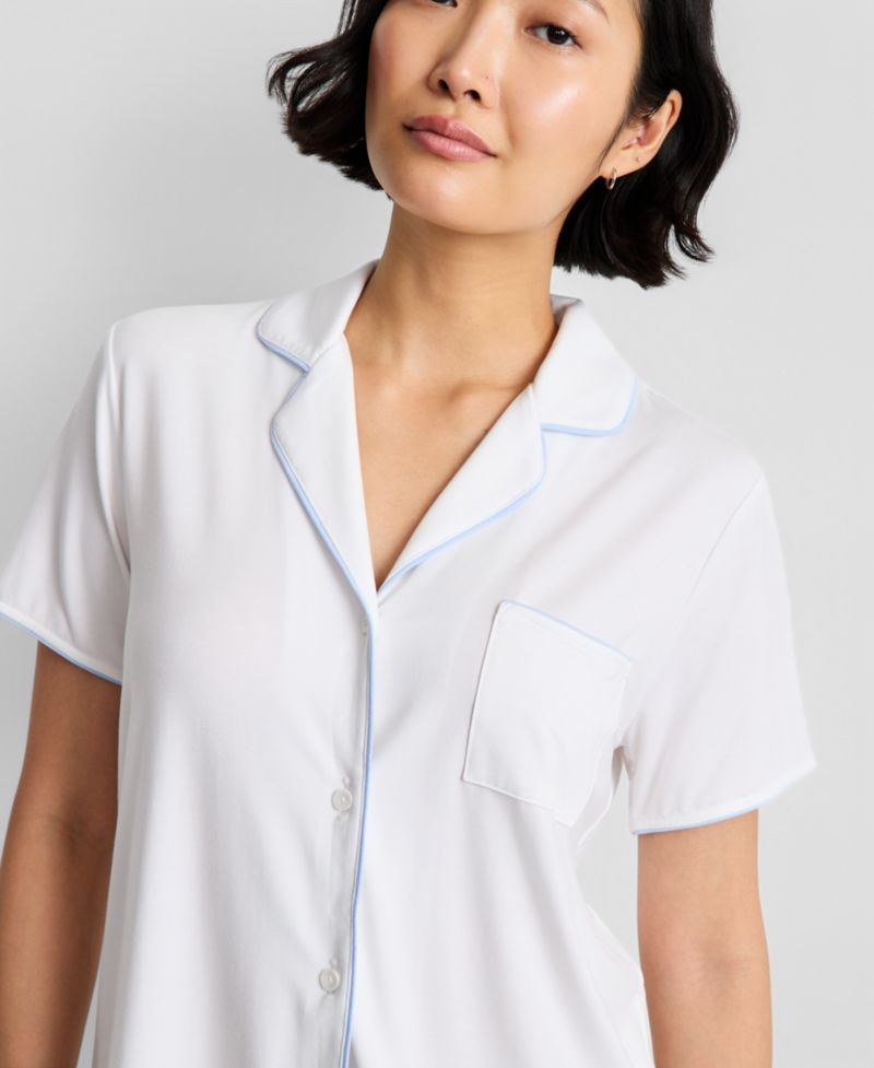Women's Modal Fluid Knit Notched-Collar Pajama Set XS-3X