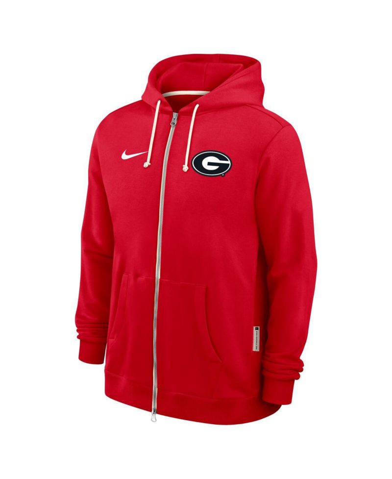 Men's Red Georgia Bulldogs 2025 Sideline Standard Issue Dri-FIT Full-Zip Hoodie