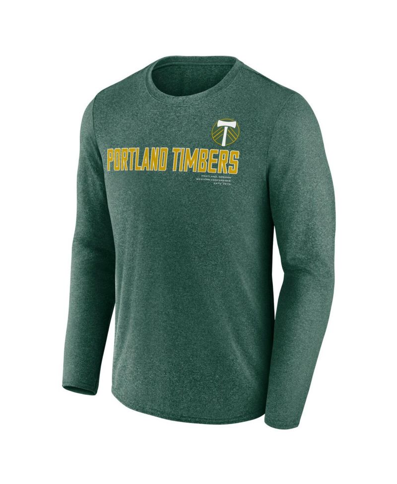 Men's Heather Green Portland Timbers Goal Line Long Sleeve T-Shirt