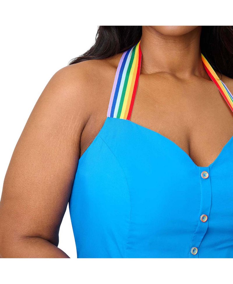 Plus Size Sweetheart Halter Flare Dress