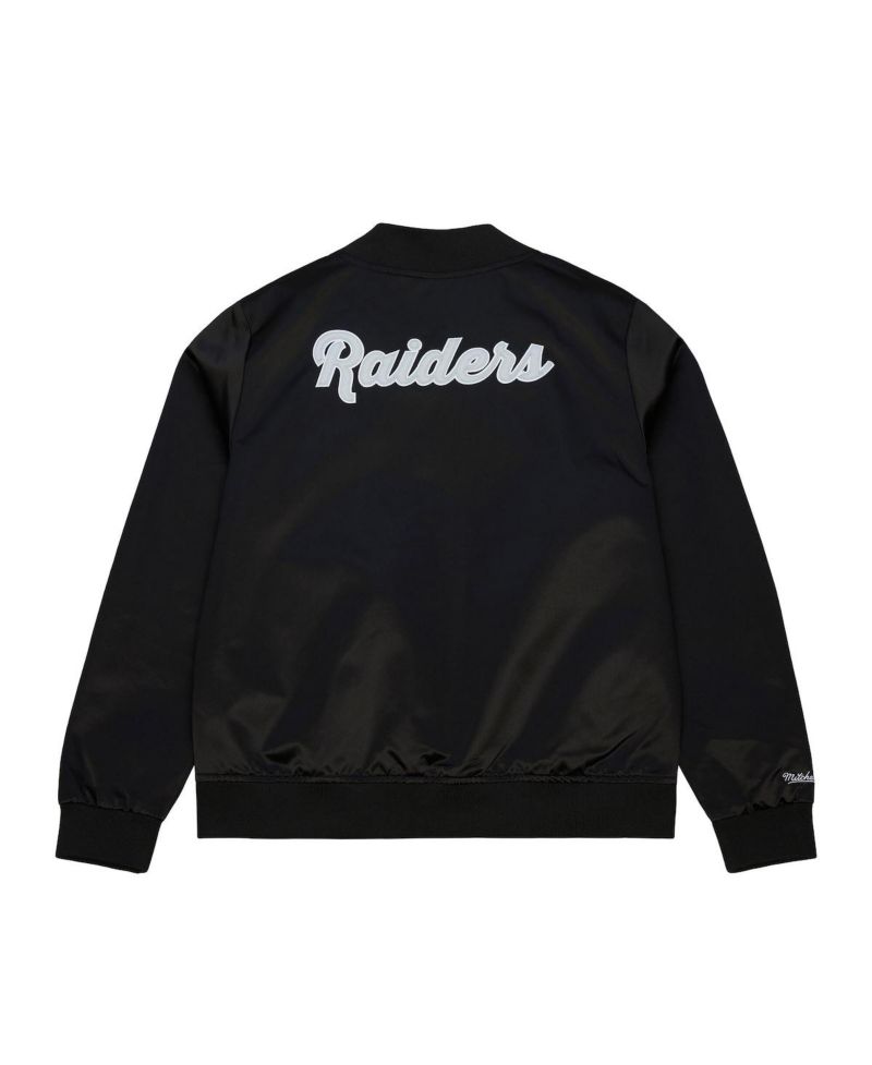 Women's Black Las Vegas Raiders Full-Snap Satin Jacket