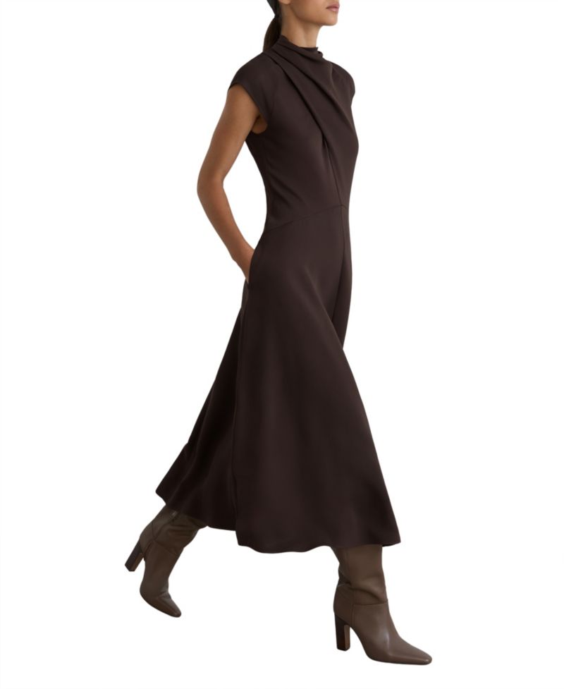 Women's Alma Cap-Sleeve A-Line Midi Dress