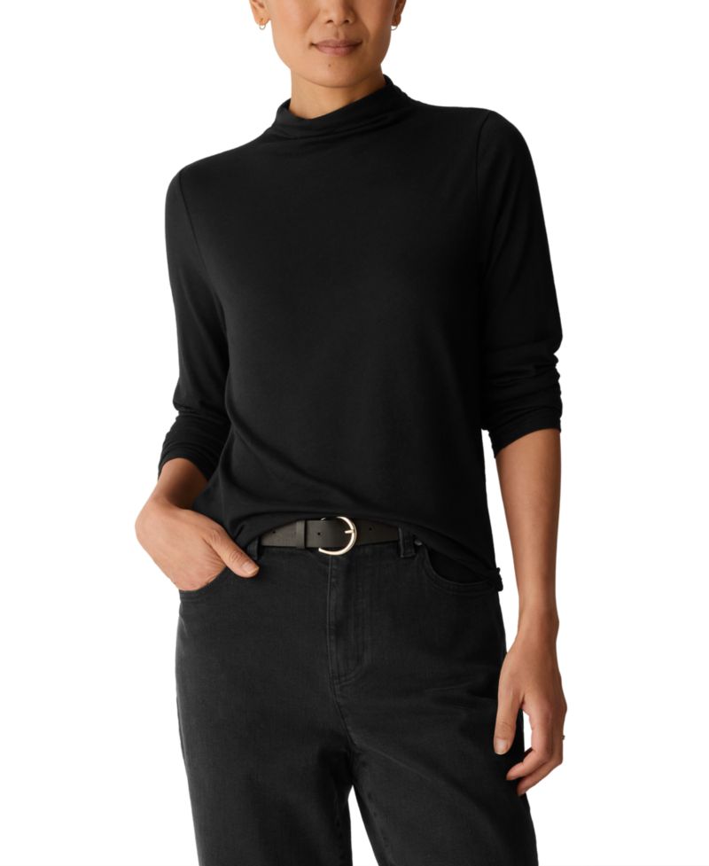 Women's Funnel-Neck Long-Sleeve T-Shirt