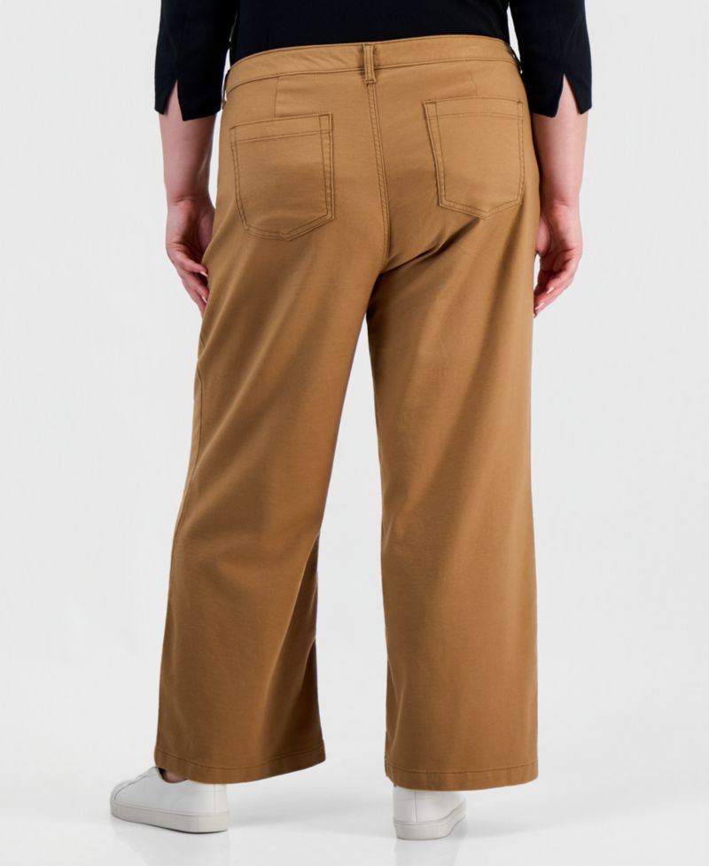 Plus High Stretch High-Rise Cropped Wide-Leg Pants