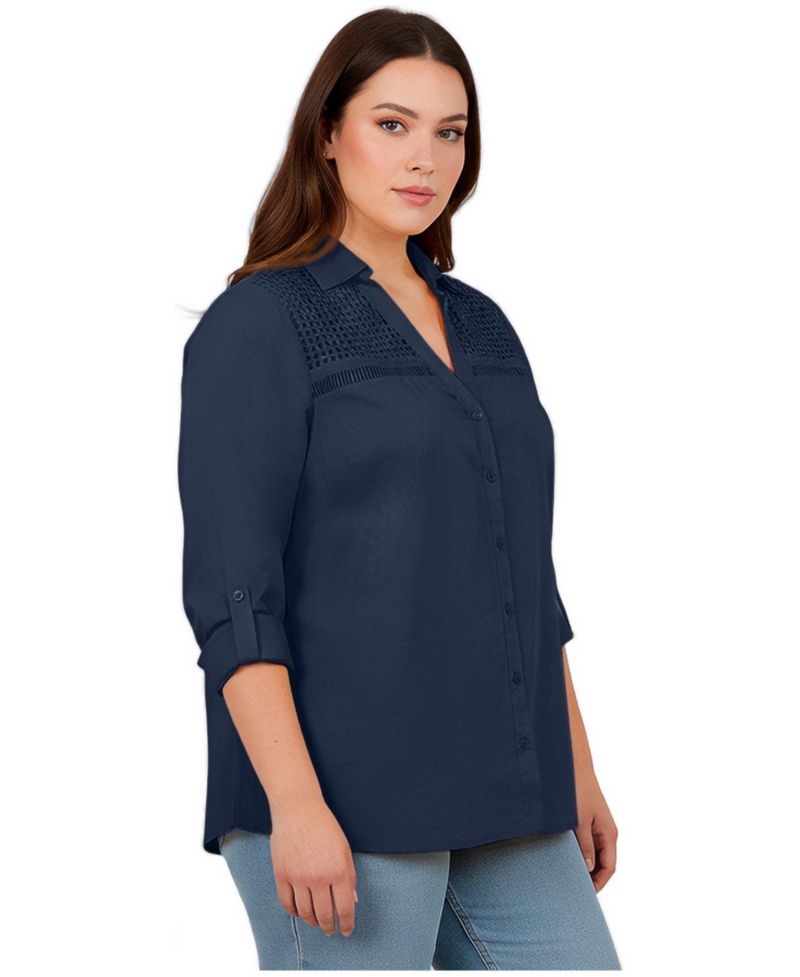 Women's Long Sleeve Lace Detail Shirt