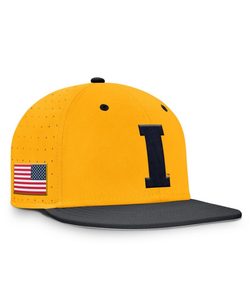 Men's Gold Iowa Hawkeyes On-Field Dugout True Performance Fitted Hat