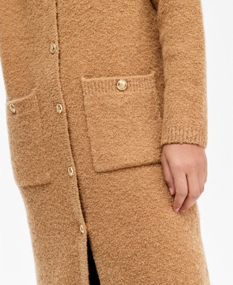 Petite Long Boucl&eacute; Duster Cardigan