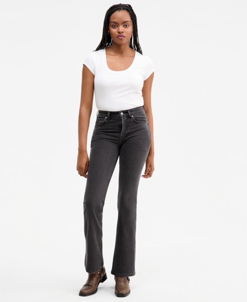 Women's Double Knot Cotton High-Rise Bootcut Jeans
