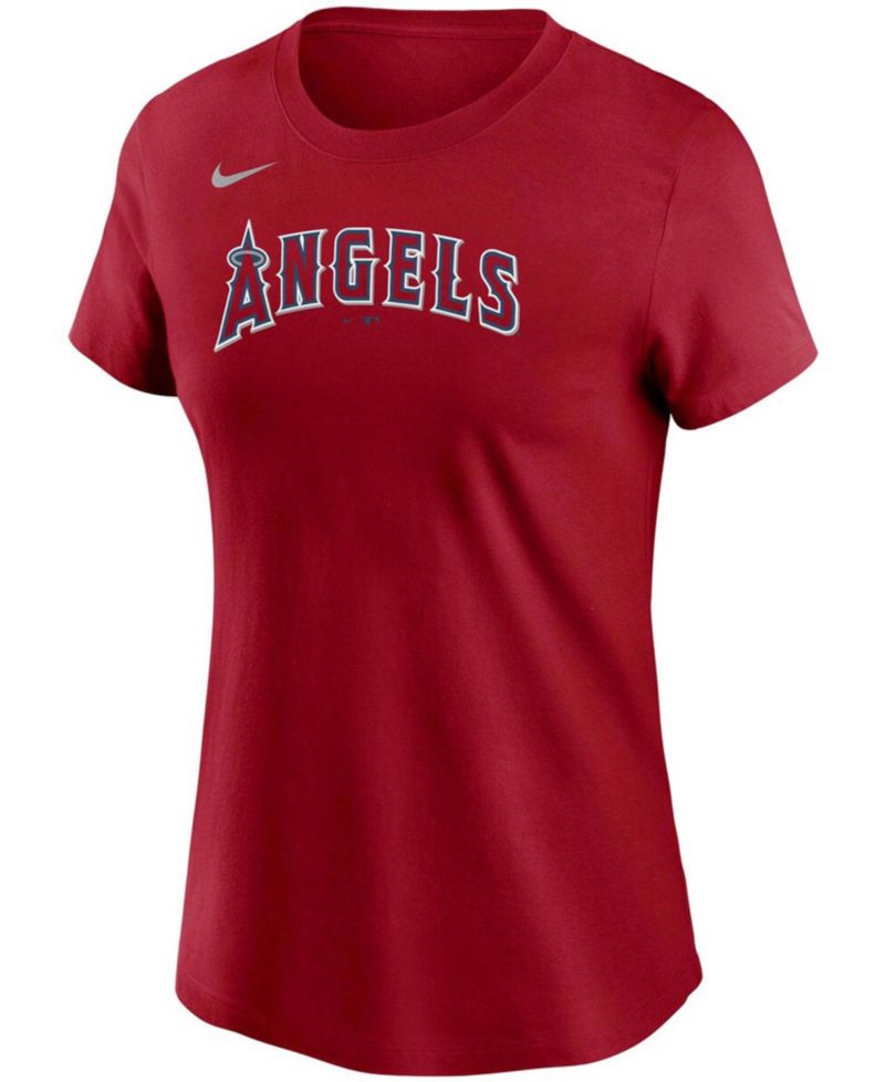 Women's Mike Trout Red Los Angeles Angels Name & Number T-shirt