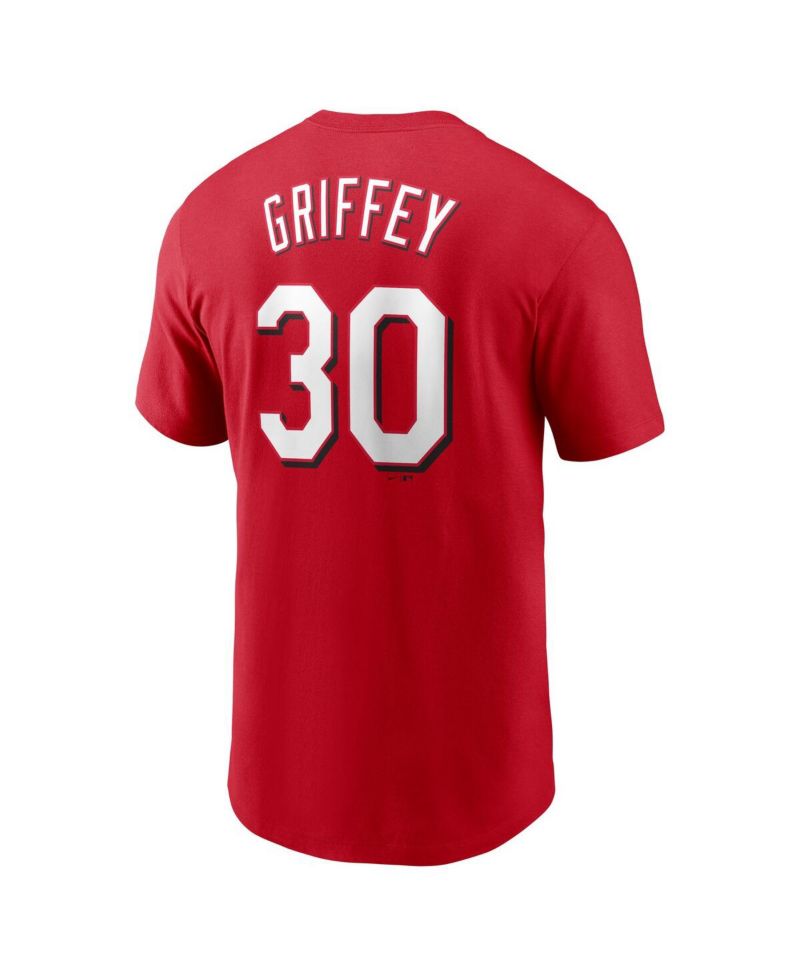 Men's Ken Griffey Jr. Red Cincinnati Reds Fuse Name & Number T-Shirt