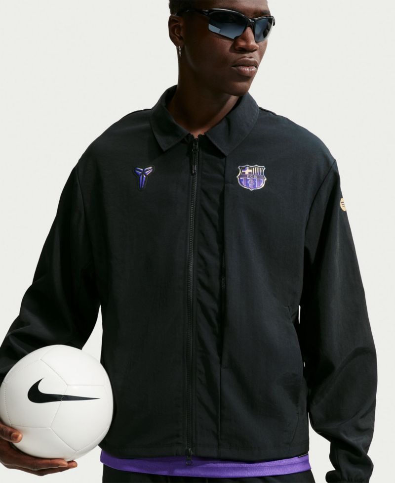 Men's Black Barcelona 2026/27 Away Woven Full-Zip Jacket