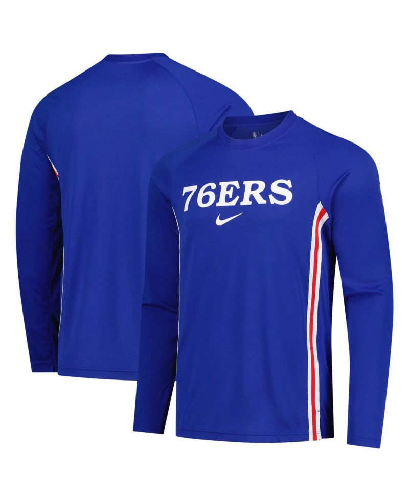 Men's Royal Philadelphia 76ers 2025/26 Authentic Pre-Game Legend Dri-FIT Long Sleeve Shooting T-Shirt