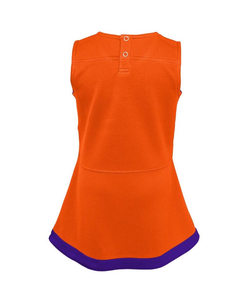 Big Girls Orange Clemson Tigers Cheer Captain Jumper Dress