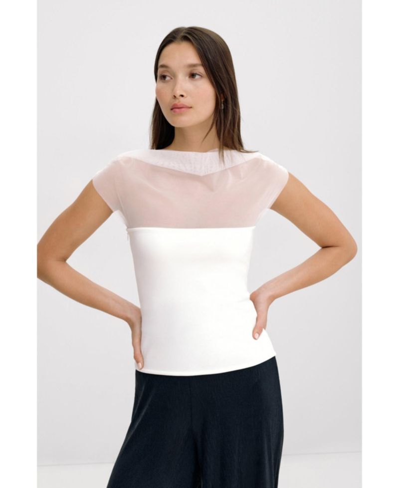Women's Cabrini Draped-Mesh One-Shoulder Convertible Jersey Top