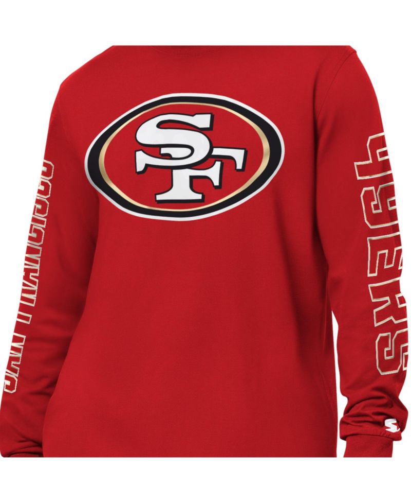 Men's Scarlet San Francisco 49ers Clutch Hit II Long-Sleeve T-Shirt