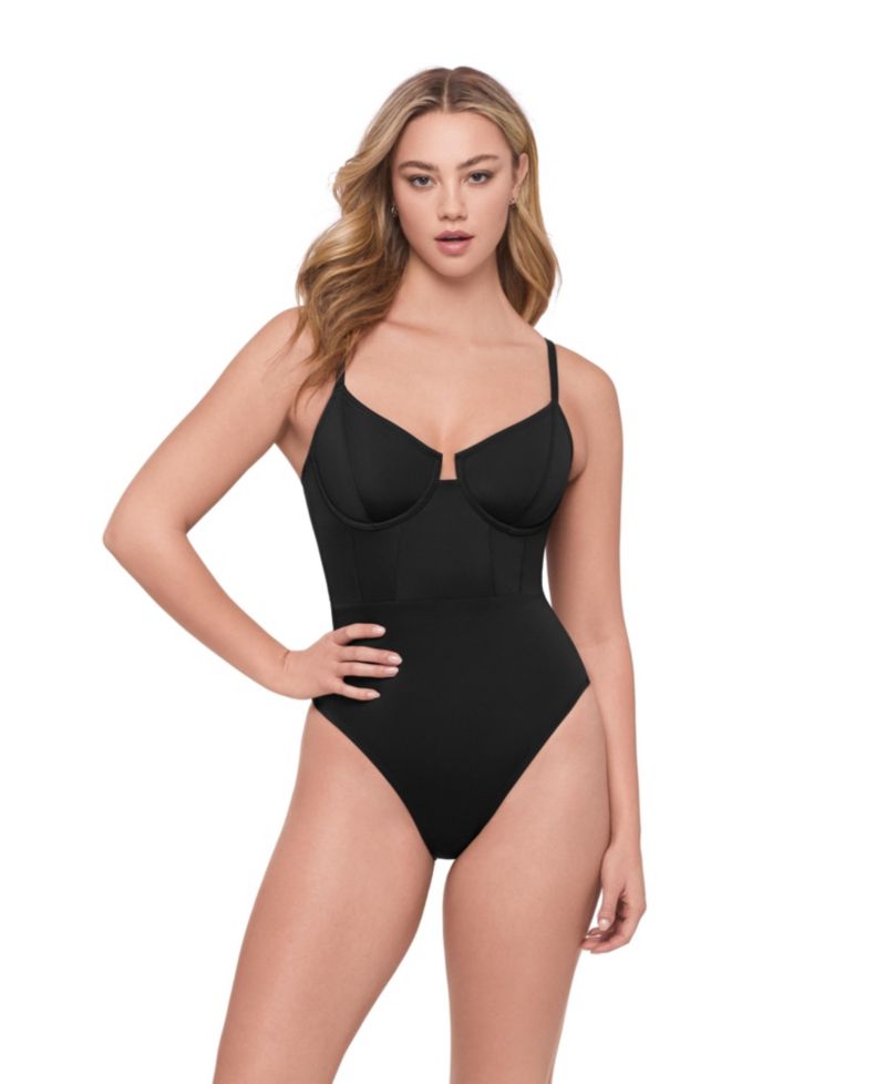 Women's Supportive and Sculpting Corset Underwire One-Piece Swimsuit