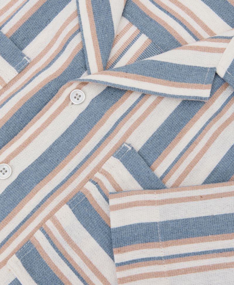 Men's Celeste Stripe Twin Pocket Cuban Shirt