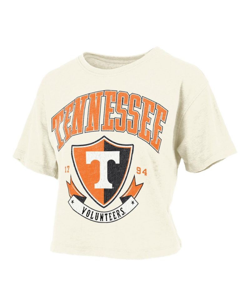 Women's Cream Tennessee Volunteers Buckler Vintage Cropped T-Shirt