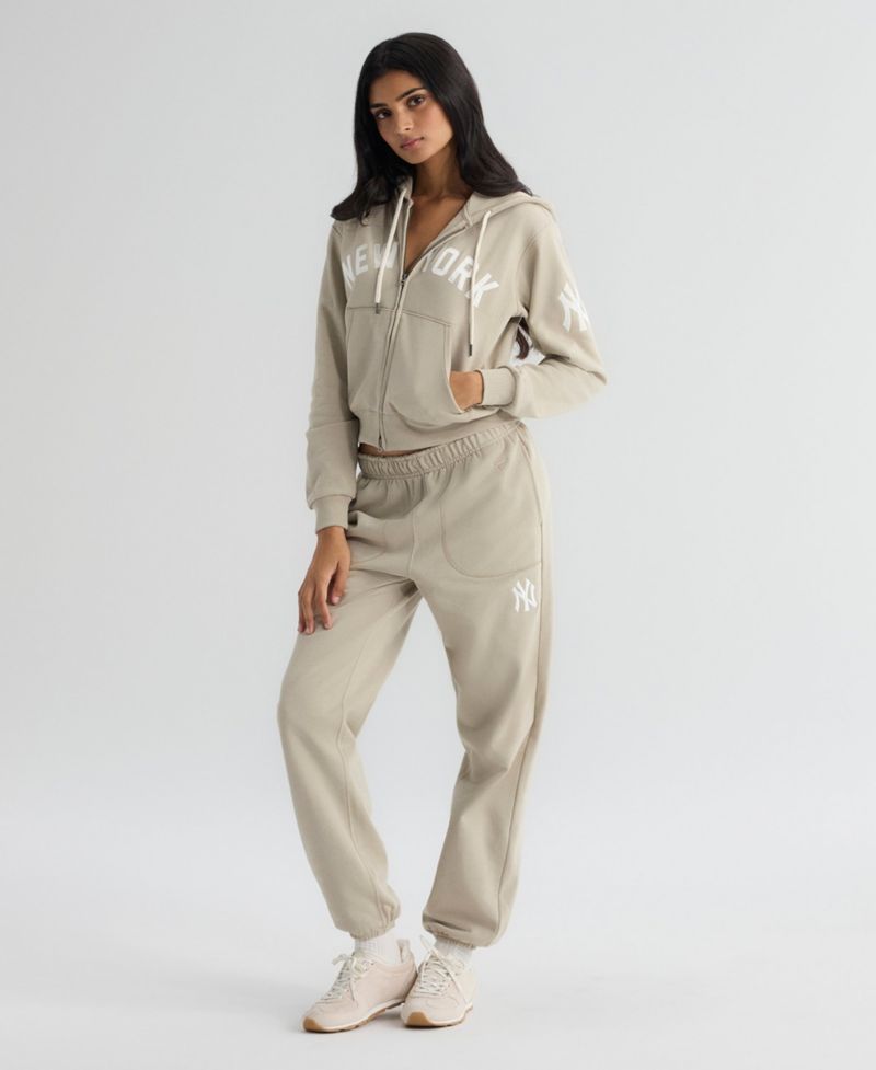 Women's New York Yankees Iconic Terry High-Rise Tapered-Leg Track Pants