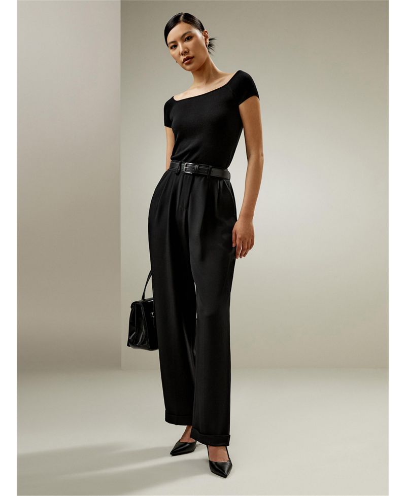 Women's Off-Shoulder Silk Sweater Top