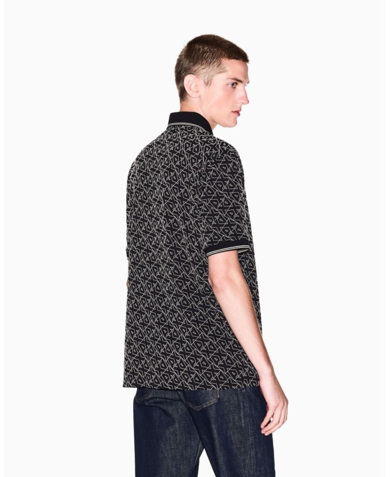 Men's Allover Logo Collar Tipping Polo Shirt
