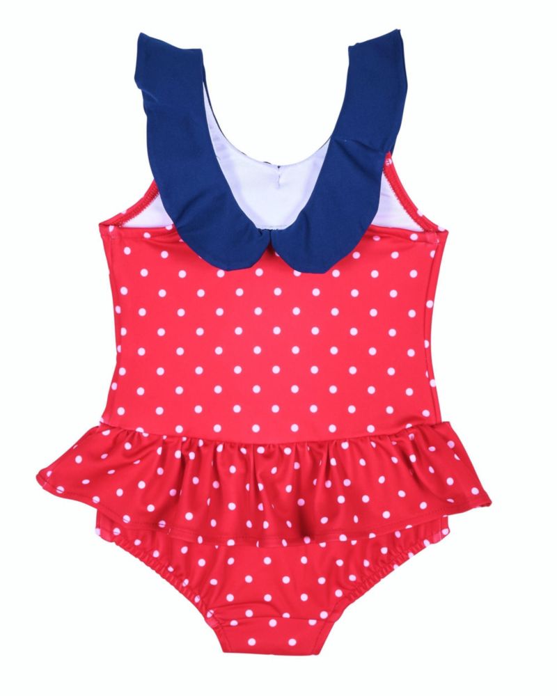 Toddler Girls Polka Dot Sailor Swimsuit
