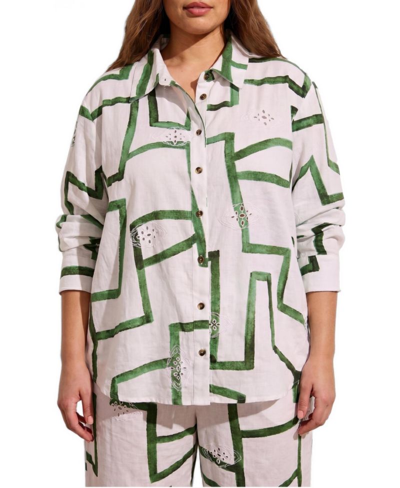 Plus Size Dawn Linen Hi Low Tunic