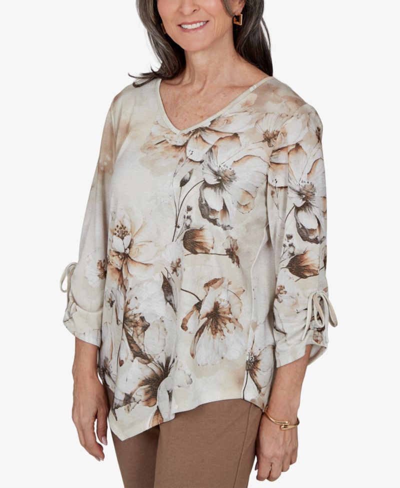 Women's Floral 3/4-Sleeve Blouse