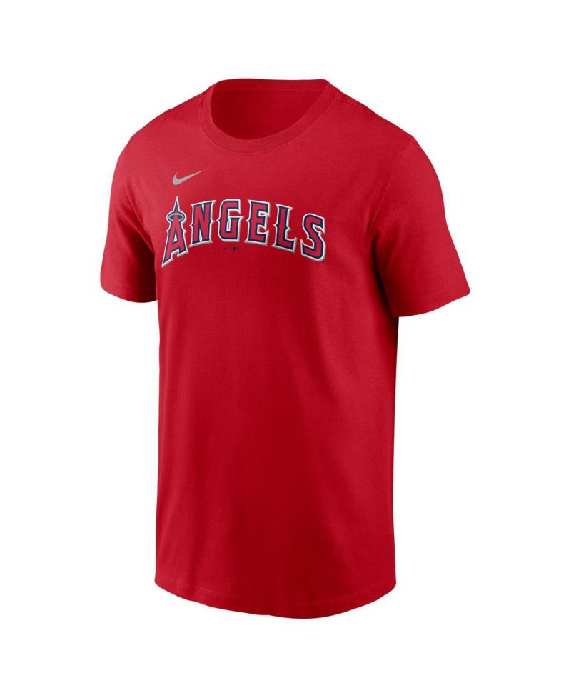 Men's Mike Trout Red Los Angeles Angels Fuse Name & Number T-Shirt