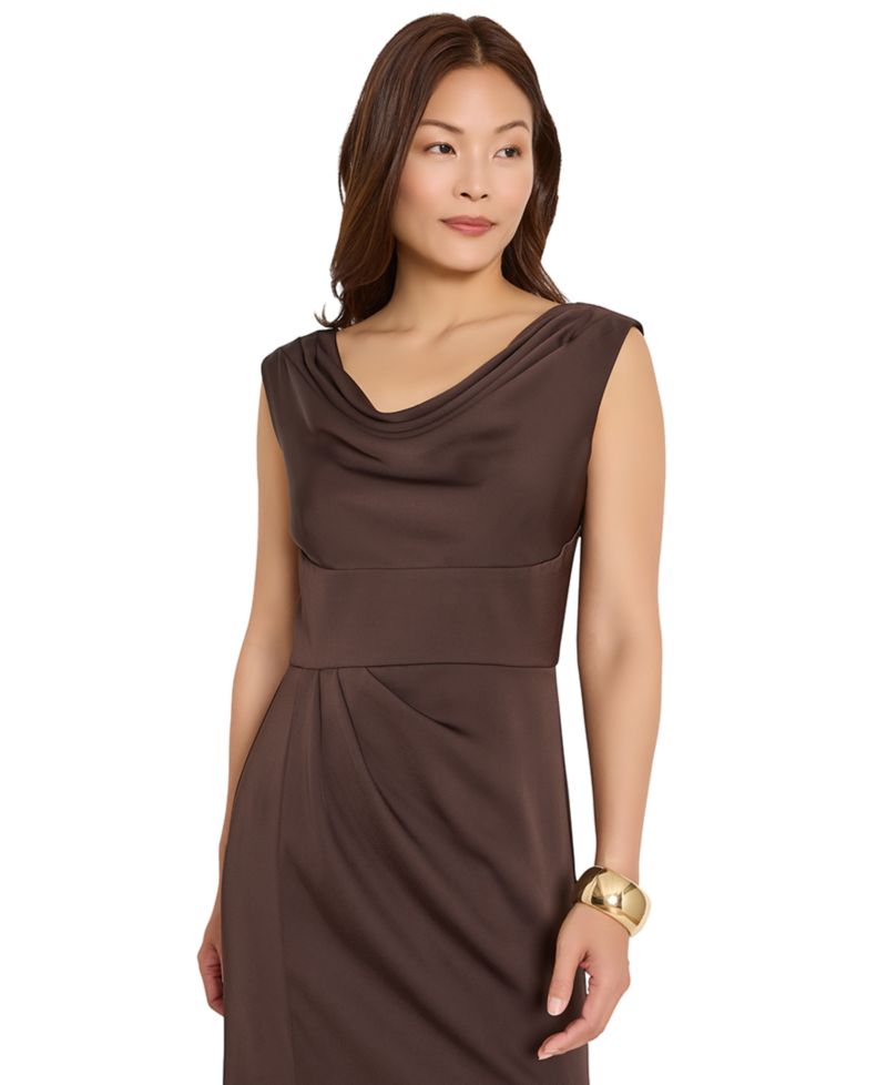 Women's Sleeveless Cowl Neck Satin Gown