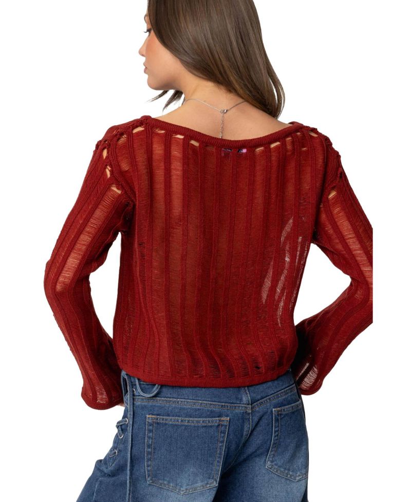 Women's Sagir Sheer Ladder Knit Top